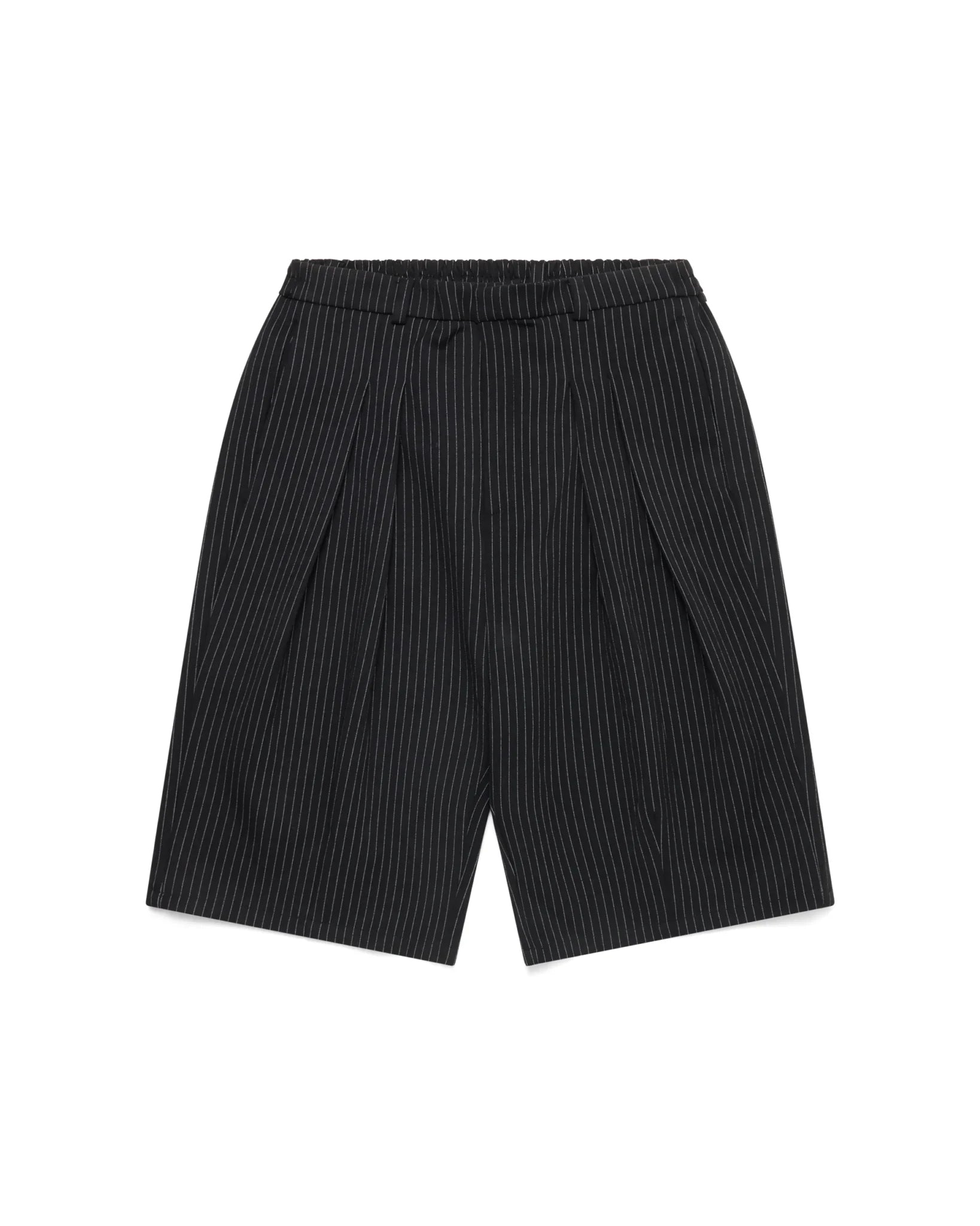 A Shinzo Brand Ukiyo Pinstripe Pleated Shorts