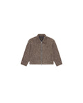 Brown Speckled Wool Zip Up Jacket