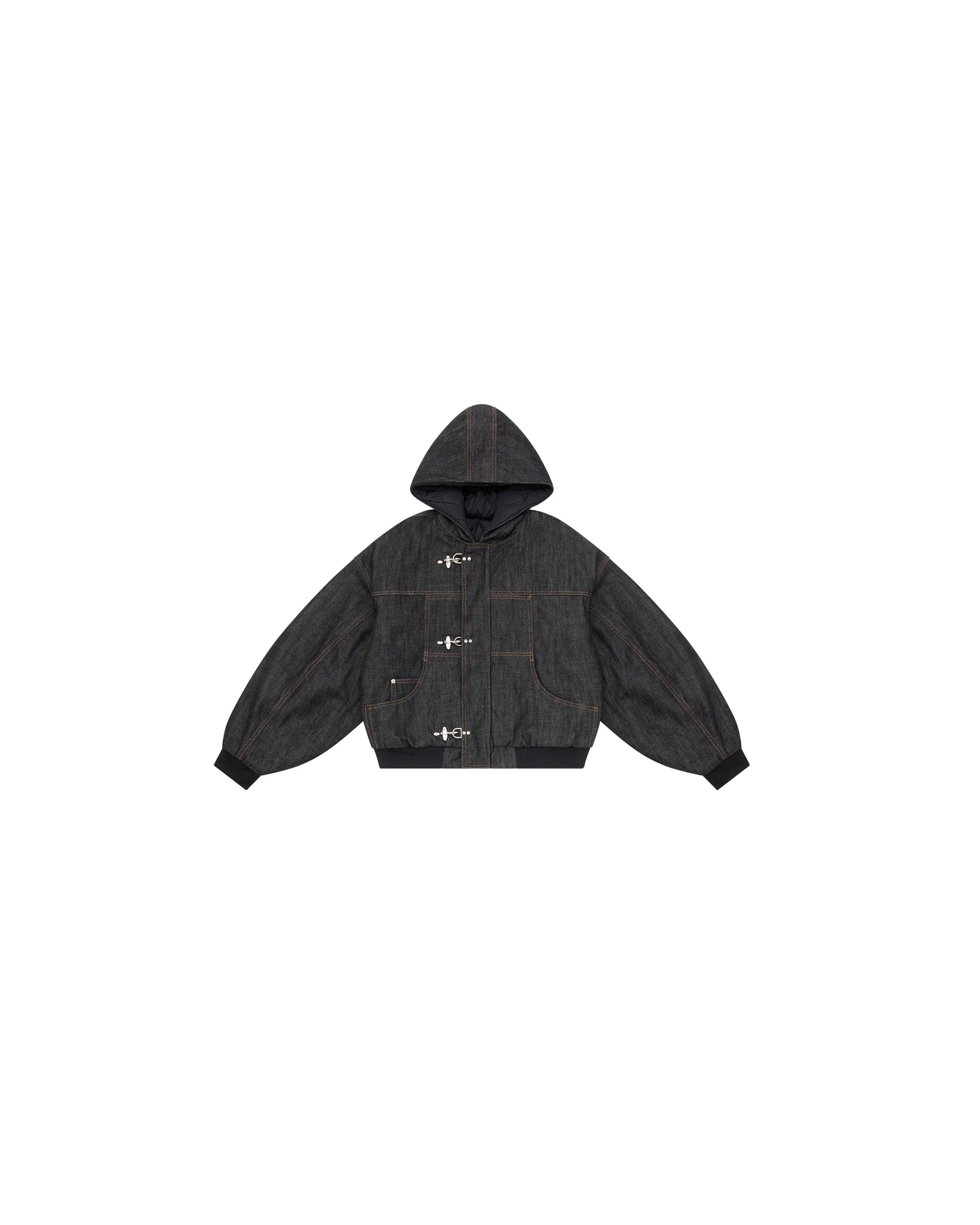 Okayama 15oz Raw Black Japanese Denim Clasp Jacket