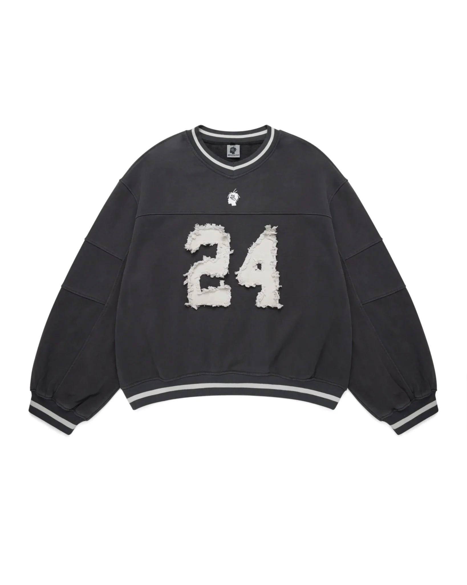 Shinzo Brand Futtobōru Heavyweight Washed Black Jersey Crewneck