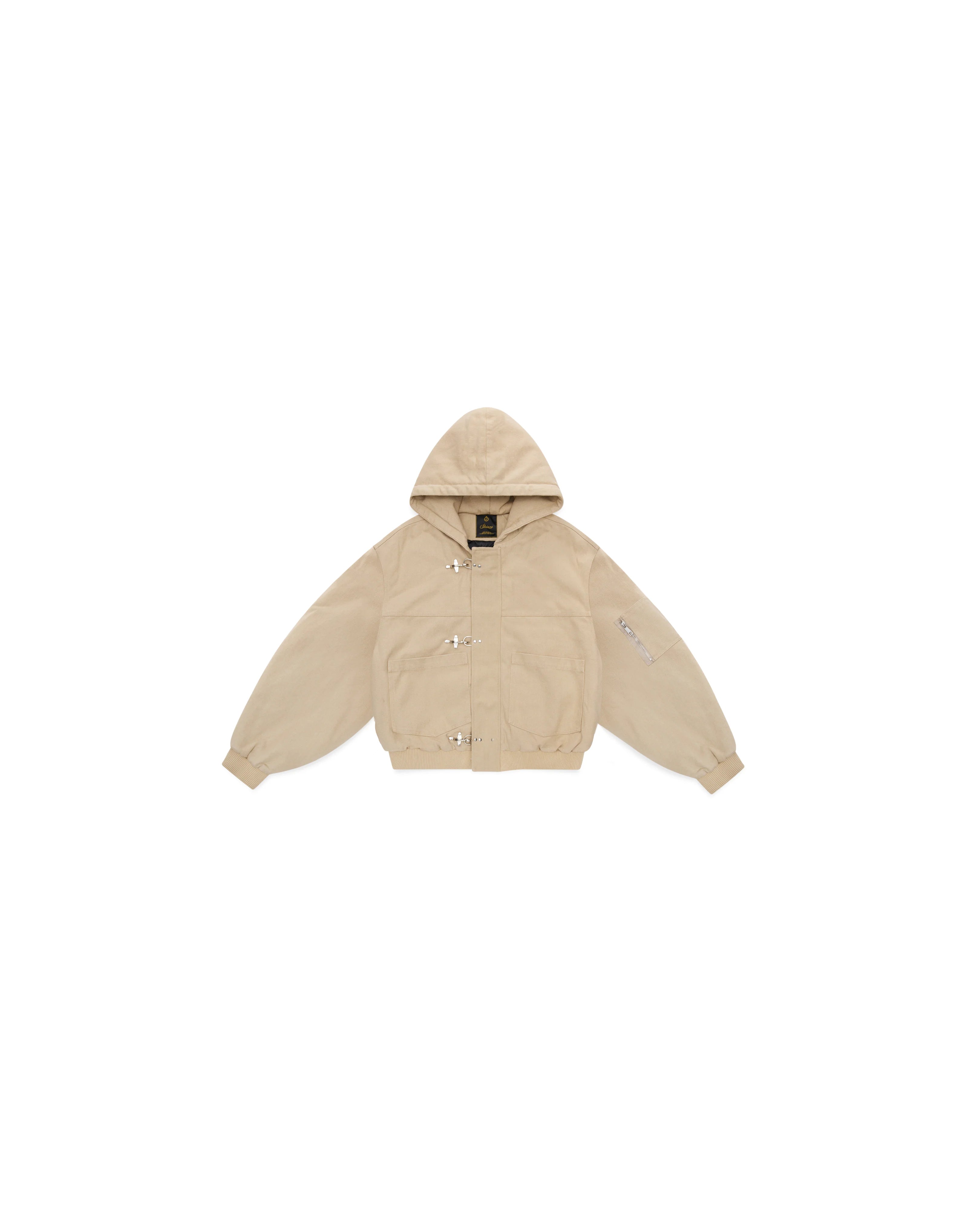 Shige 15oz Khaki Canvas Clasp Bomber Jacket