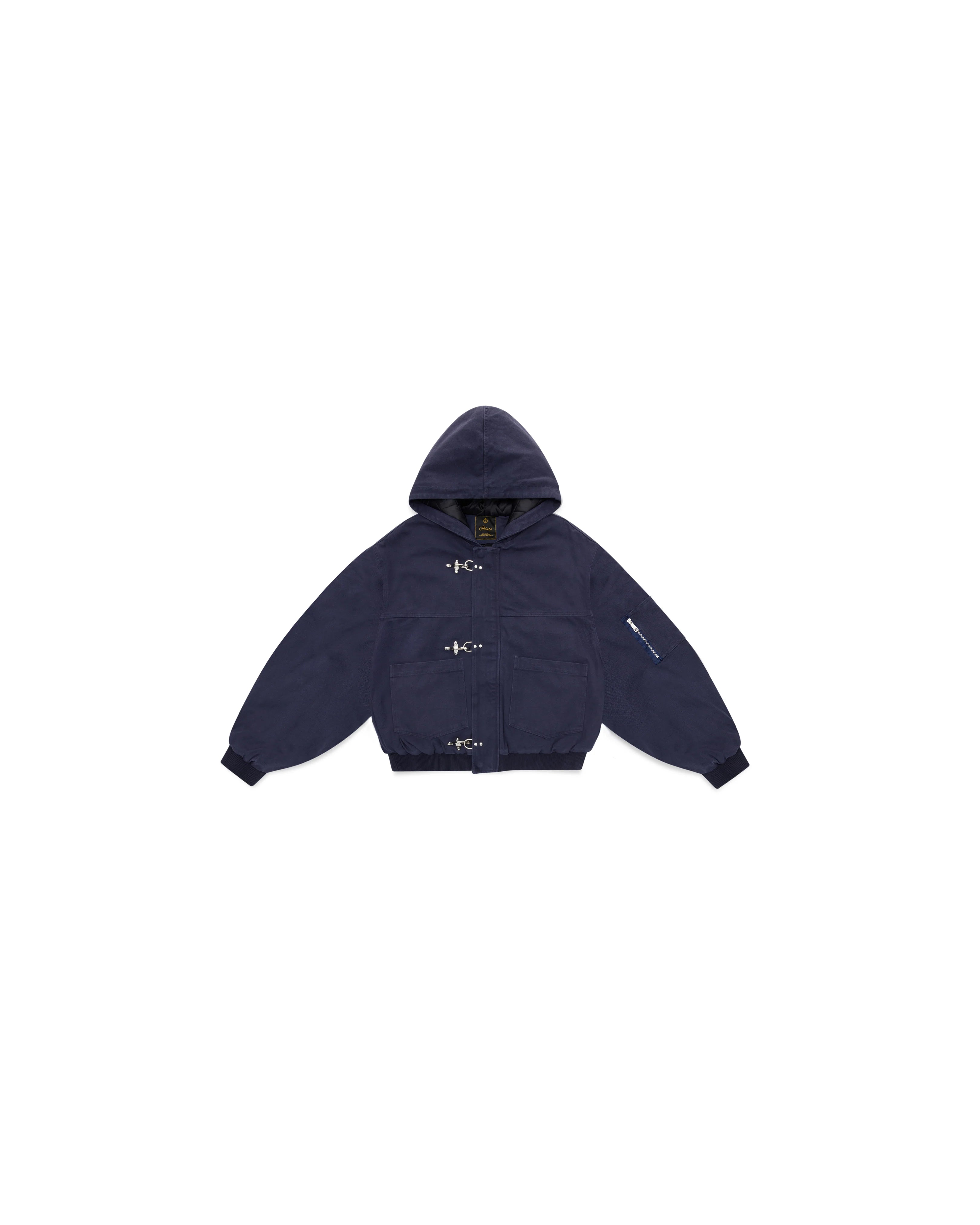 Shige 15oz Navy Canvas Clasp Bomber Jacket