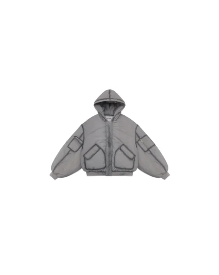 A Shinzo Brand Ishigaki Grey A1 Bomber Puffer Jacket