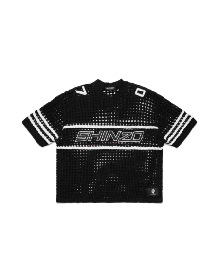 Shinzo Brand Futtobōru Crochet Knit Jersey Black