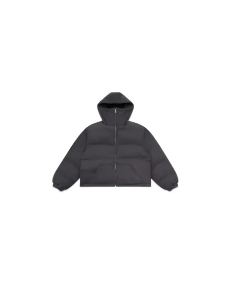 A Shinzo Brand Nichijō Washed Black Cotton Heavyweight Puffer Jacket
