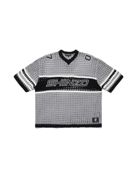 Shinzo Brand Futtobōru Crochet Knit Jersey Grey