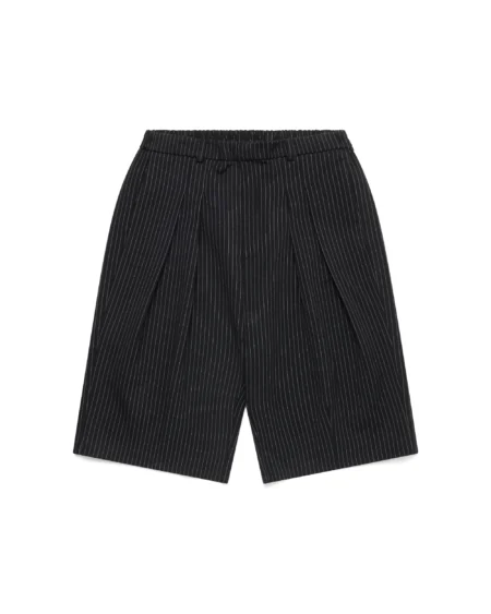 A Shinzo Brand Ukiyo Pinstripe Pleated Shorts