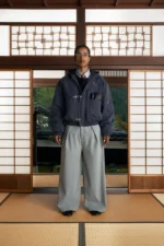 Shige 15oz Navy Canvas Clasp Bomber Jacket