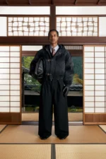 Shige 15oz Washed Black Canvas Clasp Bomber Jacket