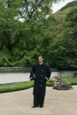 Black Wool Clasp Trench Coat