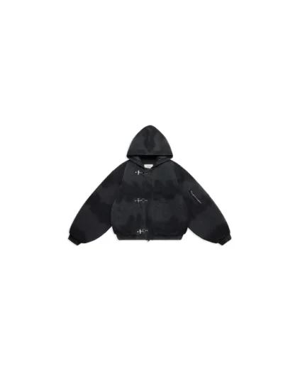 Shige 15oz Washed Black Canvas Clasp Bomber Jacket