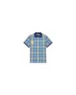 Cotton Pique Plaid Polo T-Shirt