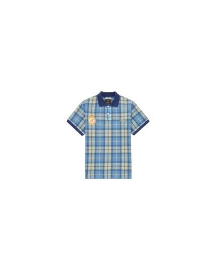 Cotton Pique Plaid Polo T-Shirt