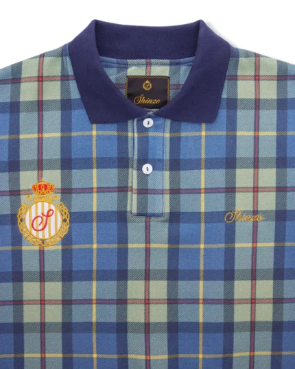 Cotton Pique Plaid Polo T-Shirt