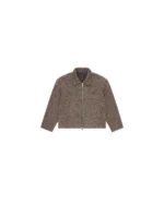 Brown Speckled Wool Zip Up Jacket