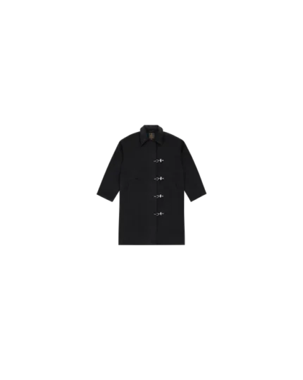 Black Wool Clasp Trench Coat