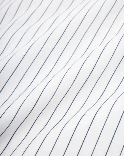 Sūtsu Cropped White/Black Pinstripe Button Up Shirting