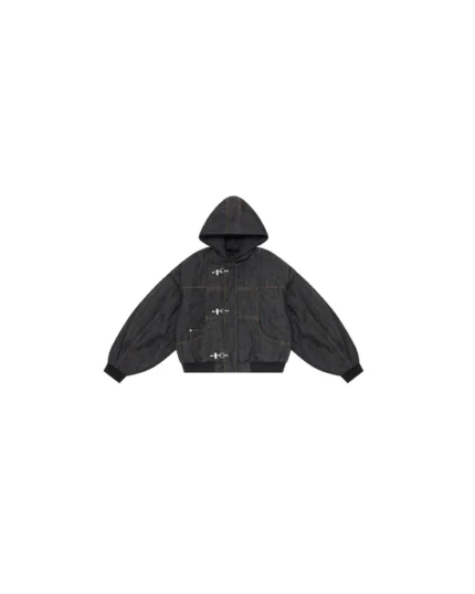 Okayama 15oz Raw Black Japanese Denim Clasp Jacket