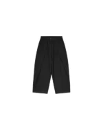 Sūtsu Diamond Pleated Wool Blend Black Pinstripe Trousers