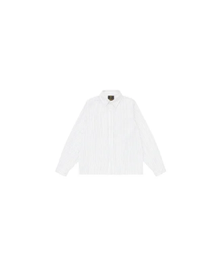 Sūtsu Cropped White/Black Pinstripe Button Up Shirting